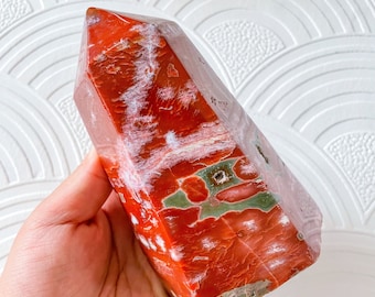 Ocean Jasper crystal tower healing crystal home decor