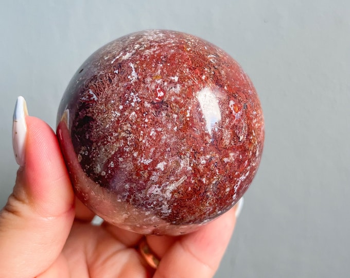 Ocean Jasper crystal sphere  healing crystal home decor