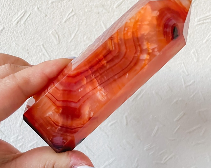 Carnelian crystal tower | Carnelian tower home decoration | carnelian stone  healing crystal | birthstone gifts| wedding anniversary gift