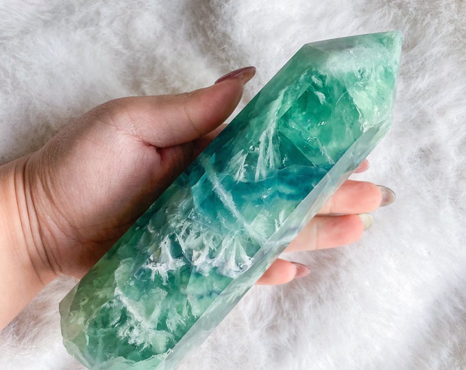 fluorite crystal tower healing crystal home decoration