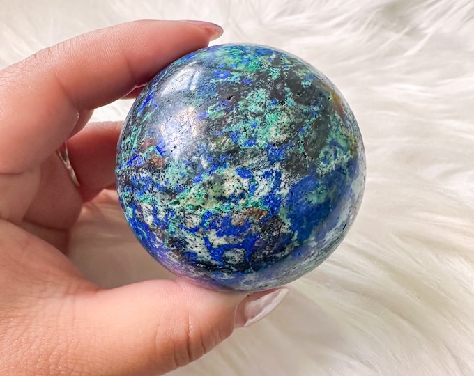 Rare Azurite with Malachite Sphere