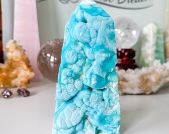 Collector Grade Blue Aragonite large  tower - Exquisite Home Decor & Healing Crystal Gift