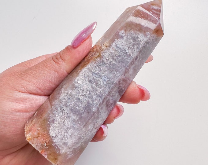 flower agate (PP) Crystal tower | flower agate crystal tower healing crystal home decor |crystal gift |unique home decor|