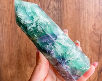 Fluorite crystal towers healing crystal home decoration | premium snowflake fluorite crystal tower