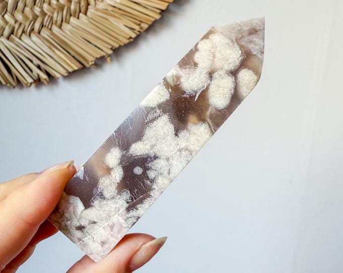 Flower agate geode Crystal tower (LY)  | High-quality flower agate crystal tower healing crystal home decor