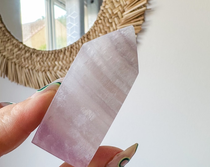 Fluorite crystal tower | Fuchsia fluorite |silk fluorite | pink fluorite | purple fluorite  crystal tower healing crystal home decoration