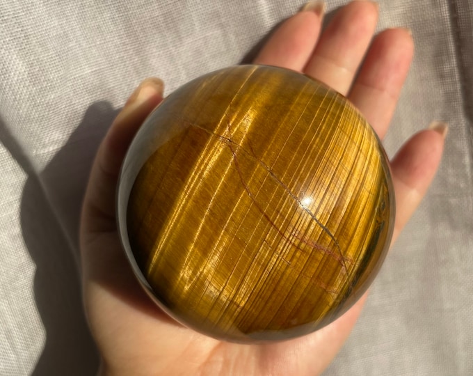 Tigers eye sphere | Rare found IRON tigers eye sphere home decoration |high quality crystal | birthstone gifts| wedding anniversary gift