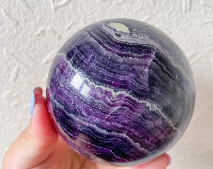 Purple fluorite crystal sphere healing crystal home decor  | birthday gifts| anniversary gift