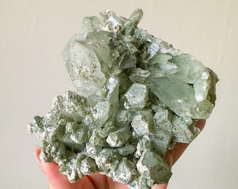 Chlorite quartz cluster | chlorite quartz crystal cluster mineral specimen