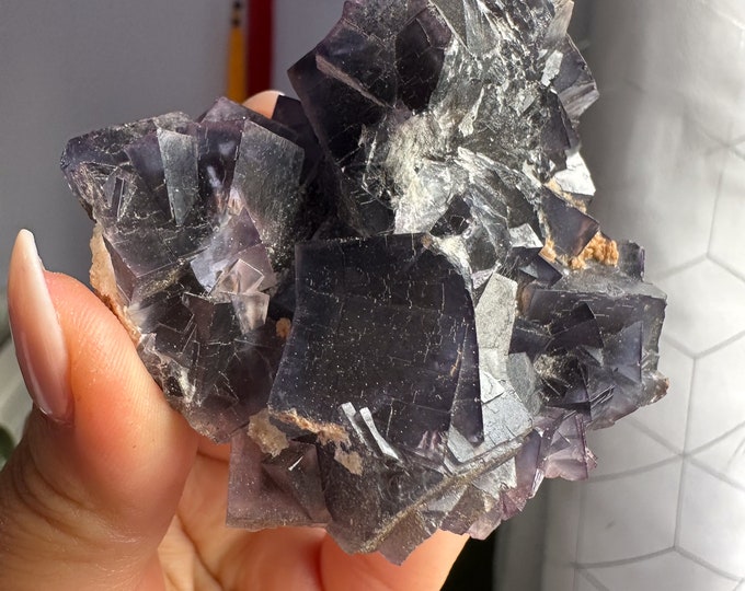 Rare Indigo fluorite premium fluorite specimen ( Pakistan, Baluchistan province, lorlai district ) crystal mineral specimen
