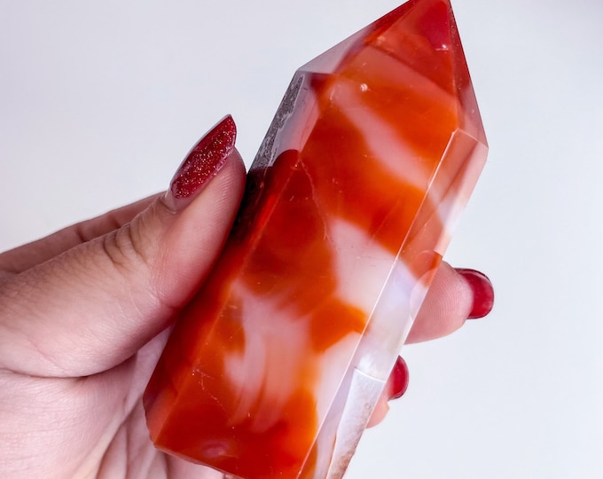 Carnelian crystal tower | Carnelian stone home decoration | carnelian stone healing crystal | birthstone gifts| wedding anniversary gift
