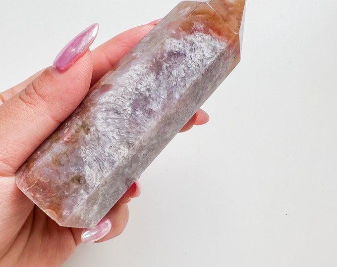 flower agate (PP) Crystal tower | flower agate crystal tower healing crystal home decor |crystal gift |unique home decor|