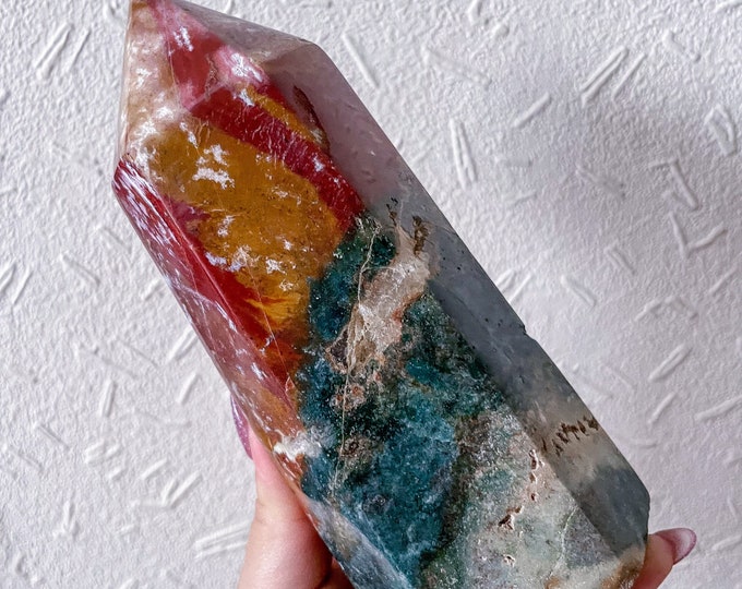 Druzy Ocean Jasper crystal tower healing crystal home decor