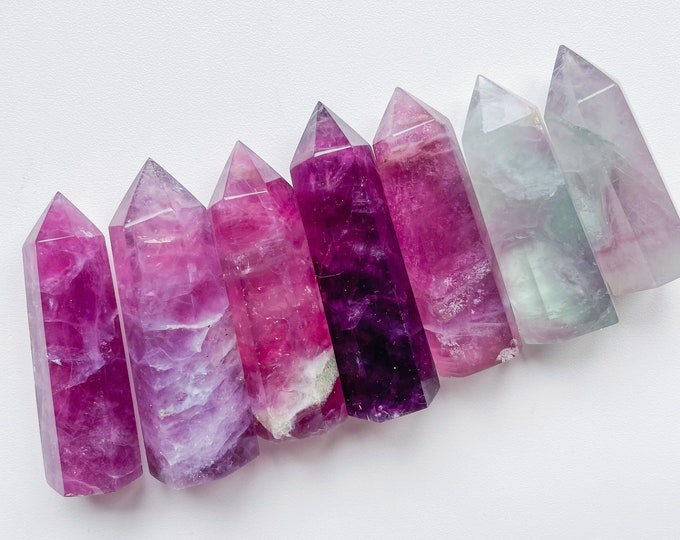 fluorite tower point healing crystal home decoration meditation reiki practice