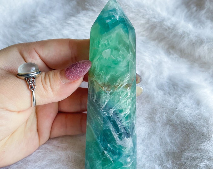 fluorite crystal tower healing crystal home decoration