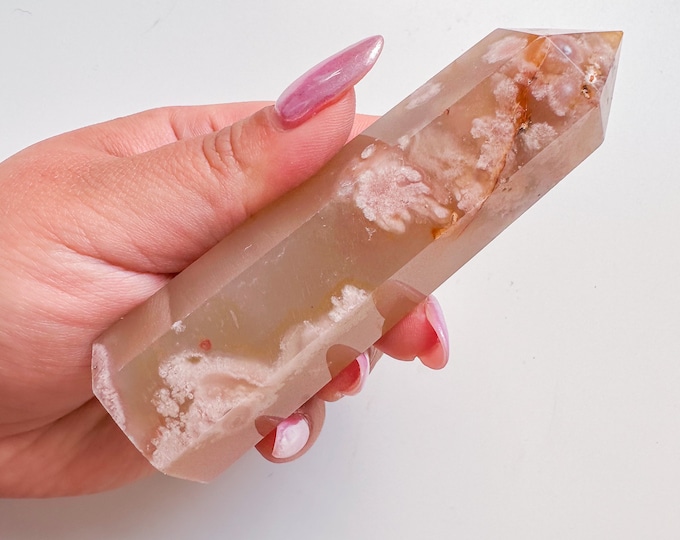 flower agate (PP) Crystal tower | flower agate crystal tower healing crystal home decor |crystal gift |unique home decor|