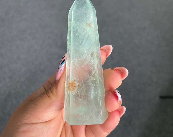 Fluorite crystal towers healing crystal home decoration | premium snowflake fluorite crystal tower