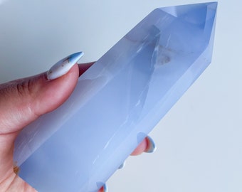 Blue chalcedony crystal tower｜ crystal tower healing crystal healing journey home decoration