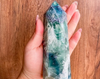 Fluorite crystal towers healing crystal home decoration | premium snowflake fluorite crystal tower