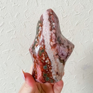 Druzy Ocean Jasper crystal flame healing crystal home decor