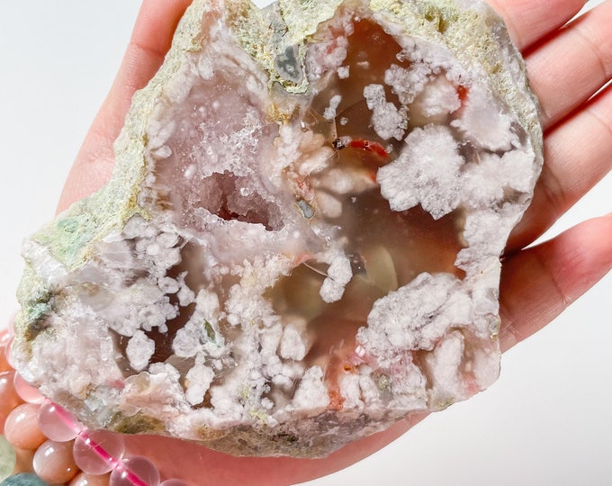 Rare flower agate crystal |cherry blossom agate home decoration | flower agate specimen | healing crystal | birthday gift|anniversary gift