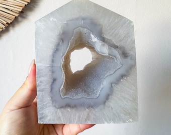 Druzy agate tower natural crystal ornament home decoration