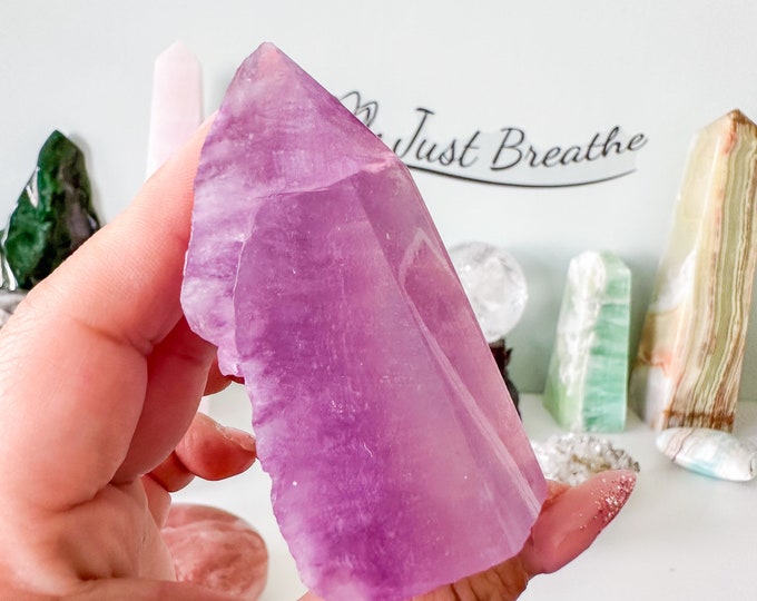Pink-Purple Fluorite Tower - High Quality Crystal Home Decor - Healing Properties and Eye-Catching Design