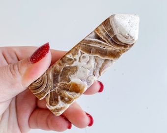 Chocolate  calcite crystal tower chunky crystal tower healing crystal healing journey home decoration