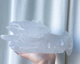 XXXL dragon head natural clear quartz with fire quartz and golden healer crystal ornament home decoration