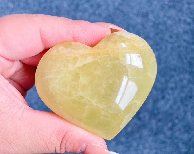 Lemon calcite heart healing crystal healing journey home decoration｜