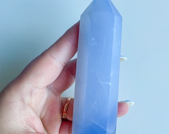 Blue chalcedony crystal tower｜ crystal tower healing crystal healing journey home decoration