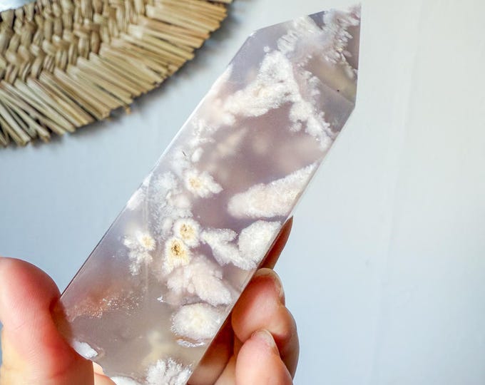 Flower agate geode Crystal tower (LY)  | High-quality flower agate crystal tower healing crystal home decor