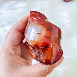 Karneol Kristall Flamme | Karneol Stein Wohndekoration | Karneol Heilstein | Geburtsstein Geschenke| Hochzeitstag Geschenk