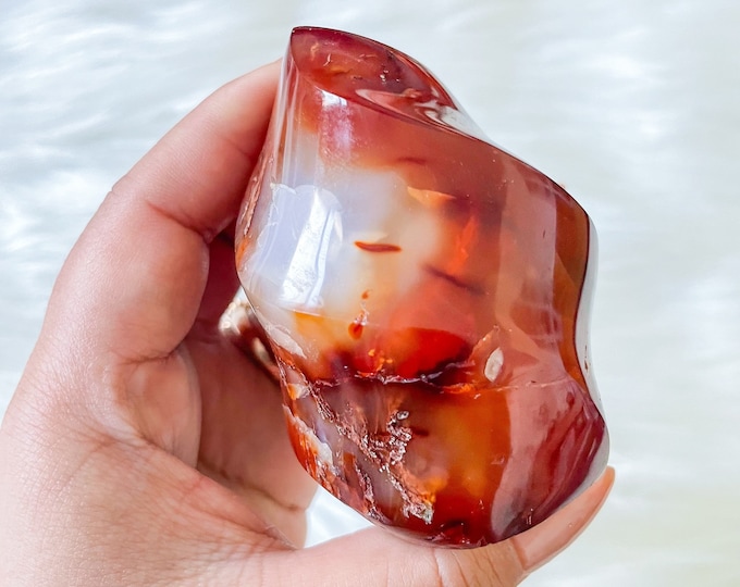 Carnelian crystal flame | Carnelian stone home decoration | carnelian stone healing crystal | birthstone gifts| wedding anniversary gift