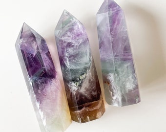 fluorite tower point healing crystal home decoration meditation reiki practice