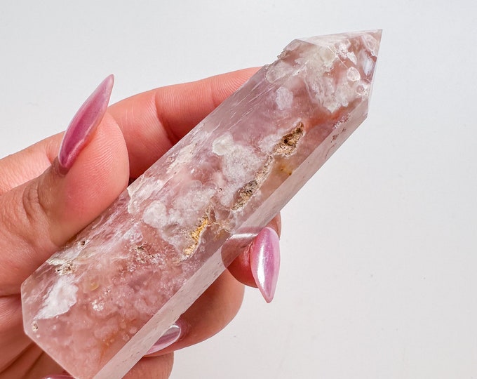 flower agate (PP) Crystal tower | flower agate crystal tower healing crystal home decor |crystal gift |unique home decor|