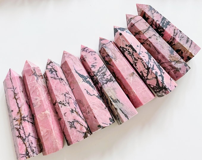 Rhodonite crystal tower point healing crystal home decoration