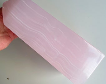 Pink Mangano calcite XL large crystal tower chunky crystal tower healing crystal healing journey home decoration