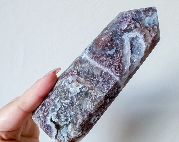 Matrix fluorite with quartz and calcite | rare fluorite crystal tower healing crystal