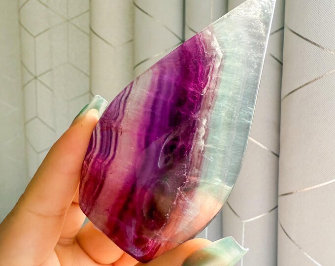 Green fluorite flame point healing crystal home decoration meditation | gift for her |gift for him |crystal gift