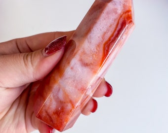 Carnelian crystal tower | Carnelian stone home decoration | carnelian stone healing crystal | birthstone gifts| wedding anniversary gift