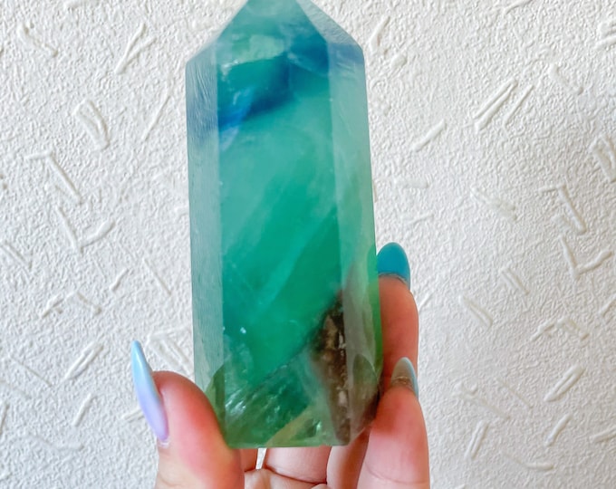 Fluorite crystal towers healing crystal home decoration | premium snowflake fluorite crystal tower