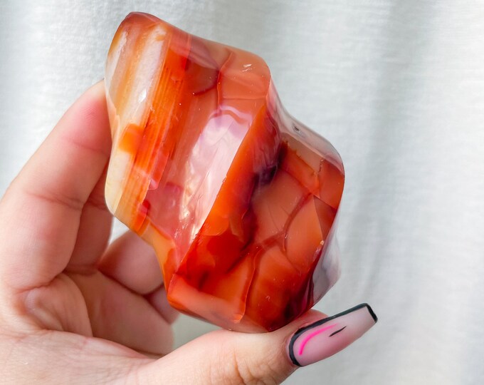 Carnelian crystal flame | Carnelian stone home decoration | carnelian stone healing crystal | birthstone gifts| wedding anniversary gift