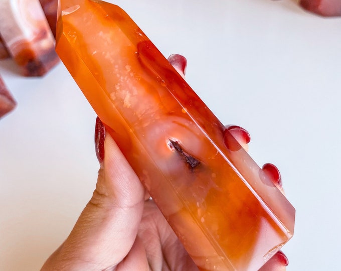 Carnelian crystal tower | Carnelian stone home decoration | carnelian stone healing crystal | birthstone gifts| wedding anniversary gift