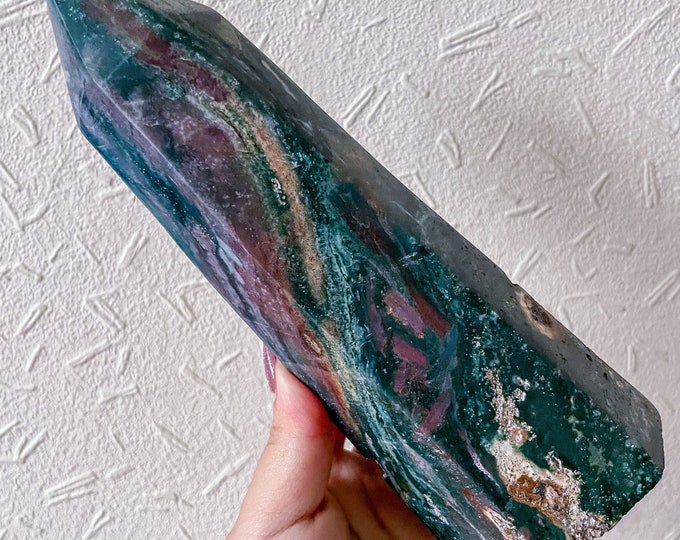 Ocean Jasper crystal tower healing crystal home decor