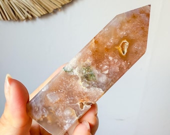 Flower agate geode Crystal tower (LY)  | High-quality flower agate crystal tower healing crystal home decor
