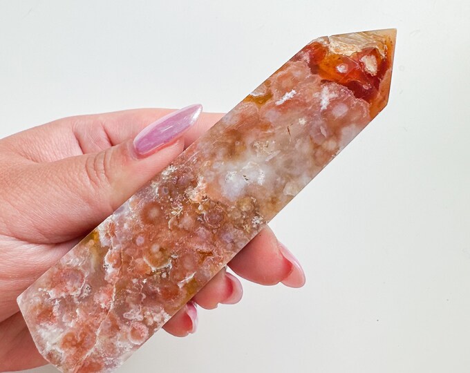 flower agate (PP) Crystal tower | flower agate crystal tower healing crystal home decor |crystal gift |unique home decor|