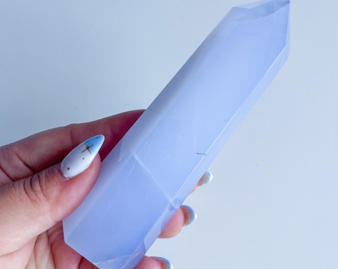 Blue chalcedony crystal tower｜ crystal tower healing crystal healing journey home decoration