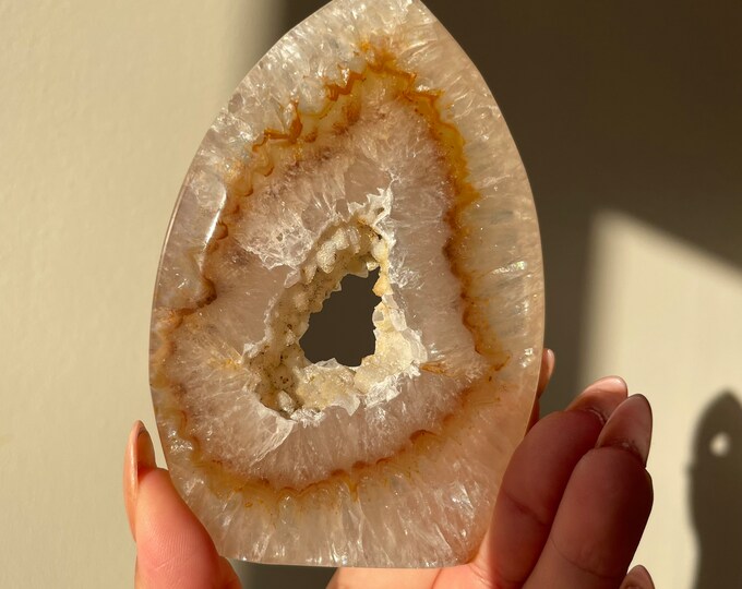 Druzy agate full of rainbows Freeform natural crystal ornament home decoration