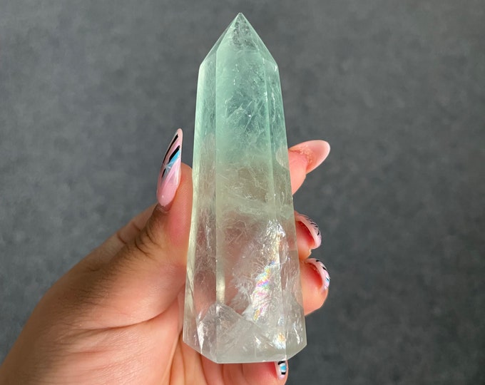 Fluorite crystal towers healing crystal home decoration | premium snowflake fluorite crystal tower